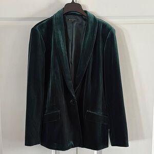 INC Velvet Blazer in Deep Green